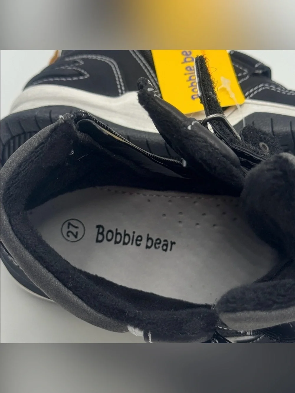 NWT Bobbie Bear Boys' High-Top Sneakers Black/ Gray Size EU 27 Kids